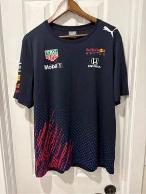 Puma Red Bull Racing Shirt Large Blue F1 Team Oracle Mobil 1 Tezos Tag Heuer XL